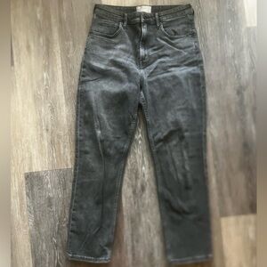 EVERLANE The High Rise Straight Jean 29 Ankle 98% Cotton Black Wash 5 Pocket